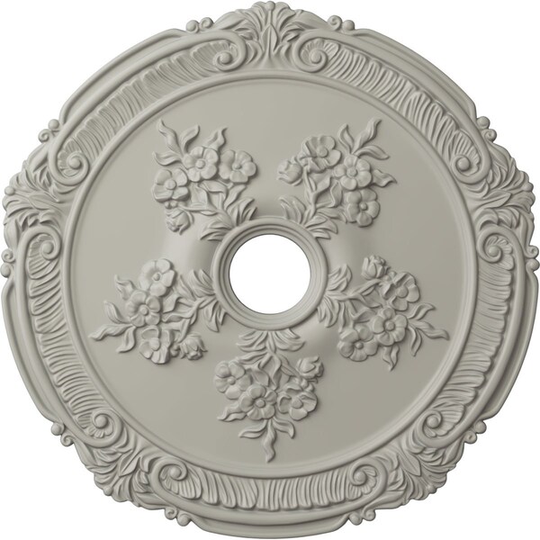 Ekena Millwork Attica with Rose Ceiling Medallion (Canopies up to 4 1/2"), 26"OD x 3 3/4"ID x 1 1/2"P, Pot of Cream CM26ATPCF - main